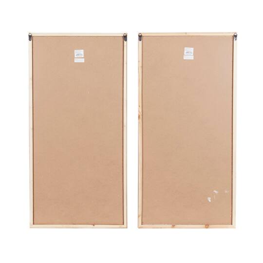 Set of 2 Brown Wood Farmhouse Wine Wall Art, 20" x 40"